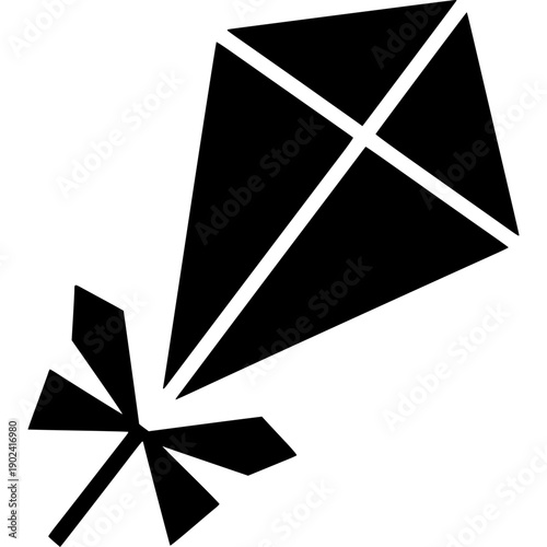 Black and white kite vector shapes and design elements