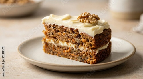 Wallpaper Mural Carrot cake slice with cream cheese frosting on a plate   Torontodigital.ca