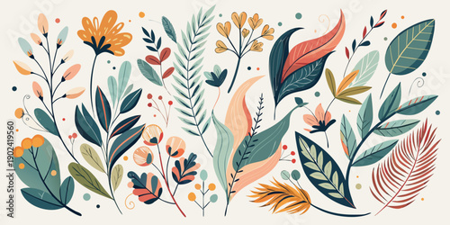 Seamless floral pattern vector design featuring vintage flower ornaments with birds and spring leaves for elegant textile wallpaper decoration