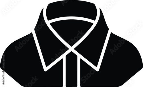 silhouette classic collared shirt with collar icon vector design