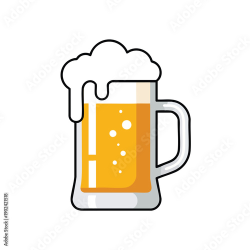 Foamy Beer Mug Illustration