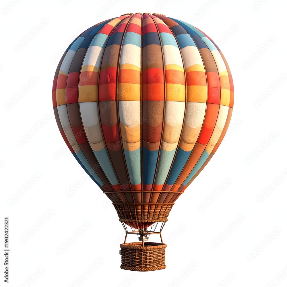 Naklejka premium Colorful Hot Air Balloon Floating in the Sky on a Sunny Day.