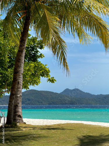 Phillipines white sand beach with crystal blue water