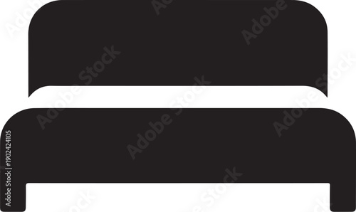 Black and white traced outline of a bed