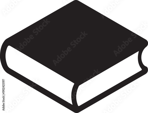 Black book with thick spine and pages reading