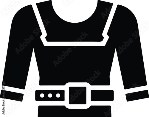 silhouette workwear uniform shirt with belt and shoulder straps vector design