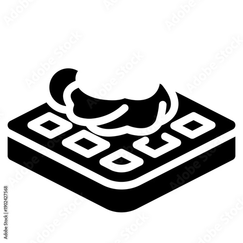 waffle sweet dessert cake symbol glyph icon illustration