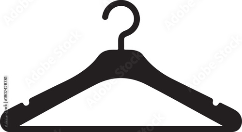 Black clothes hanger on white background garment hanger