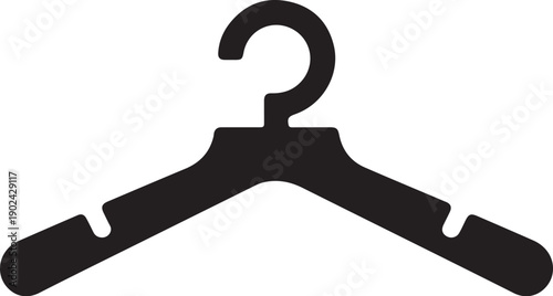 Black clothes hanger on white background garment hanger