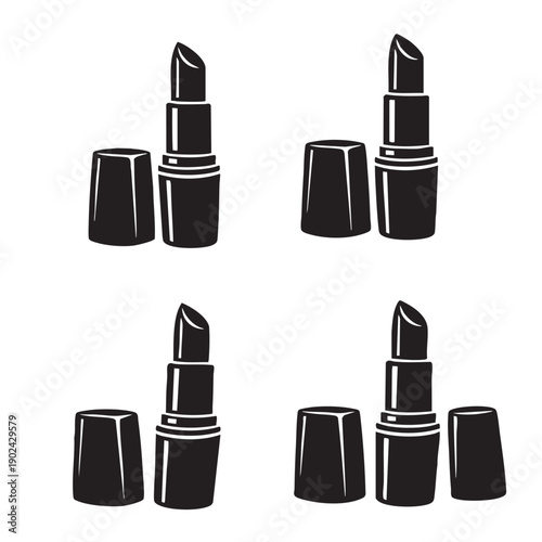 Black lipstick vector illustration isolated on white background