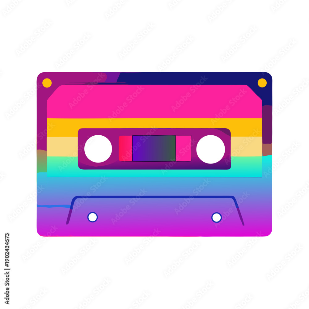 Fototapeta premium Retro cassette tape illustration