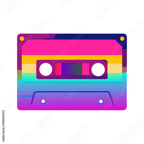 Retro cassette tape illustration