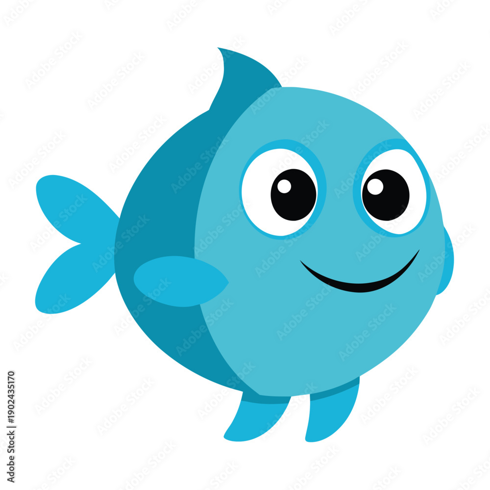 Fototapeta premium Happy cartoon fish character