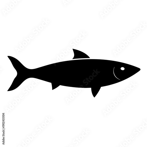 Minimalist fish silhouette illustration