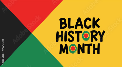 Black History Month celebration with Pan-African colors and bold typography