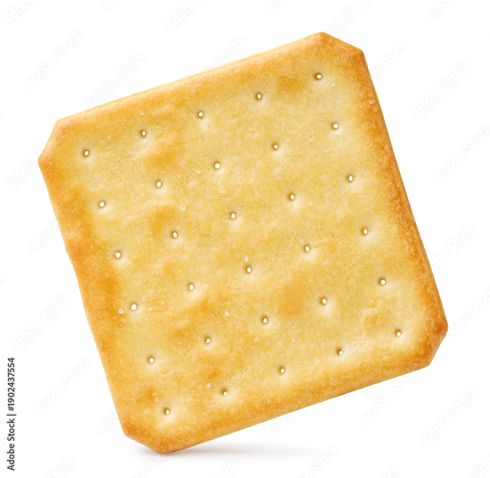 Fototapeta premium Square cracker stands on a white background. Isolated