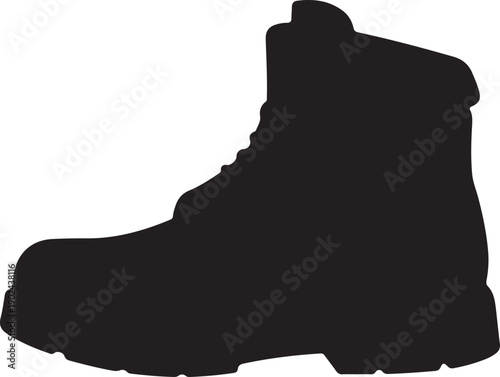 Black silhouette of a work boot footwear