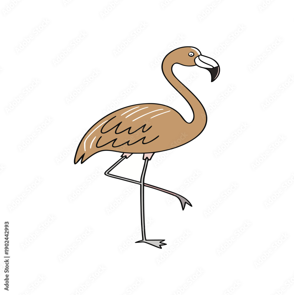 Fototapeta premium Flat Design Flamingo Bird
