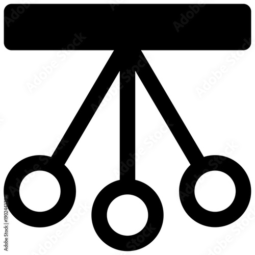 Pendulum. Outlined stroke vector icon with black-filled details.