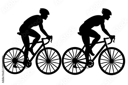 Cycling silhouette vector illustration isolated on white background