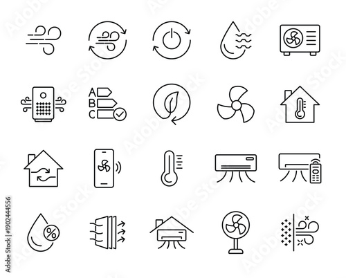 Air Conditioning icon set.