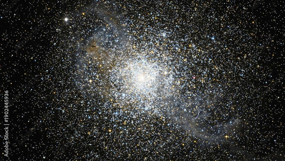 Obraz premium Dense Star Cluster Shining in Deep Space