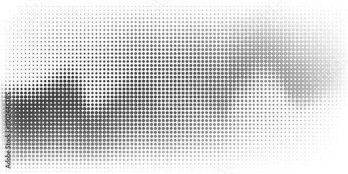 Monochrome halftone background with a gradient of dots creating a modern and minimalist design element EPS vector