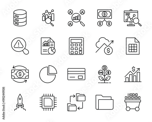 Financial & Data Analysis icon set.