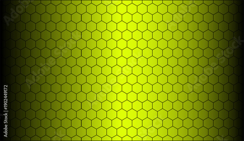 Green yellow hexagonal honeycomb futuristic background
