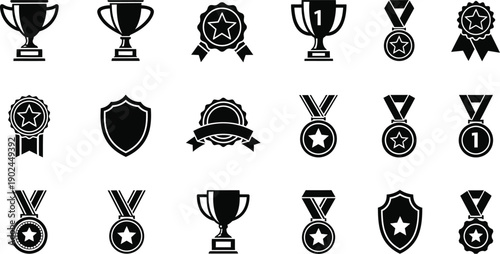 Black Icons: Trophies, Shields, Medals, and Awards