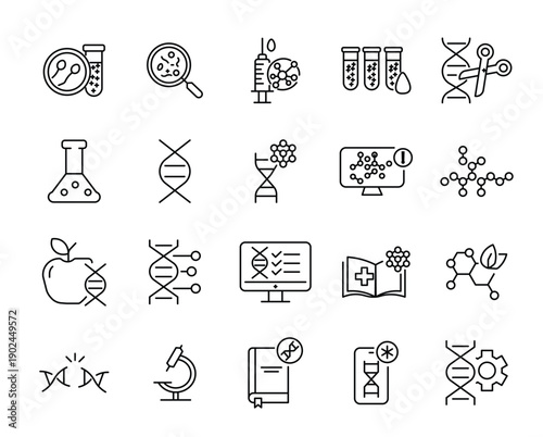 Genetic icon set.