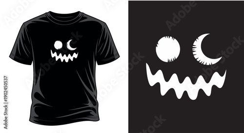 Scary halloween ghost face design for t-shirt print