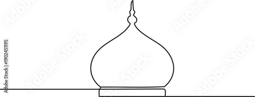 Tableau sur toile Onion dome mosque modern single line illustration clean outline style