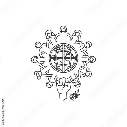 Labor Workers Solidarity Illustration outline