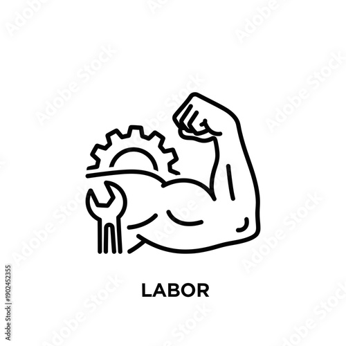 Labor Workers Solidarity Illustration outline