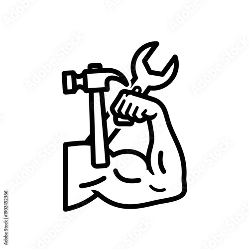 Labor Workers Solidarity Illustration outline