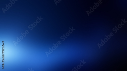 Abstract Dark Blue Gradient Background with Bright Light Flare. Modern Navy Blue Graphic Resource or Wallpaper Design.