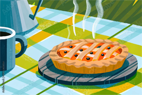 apple pie american food cuisine restaurant dining table meal gourmet traditional travel tourism culture culinary dish indoor hospitality dessert bakery sweet classic