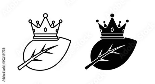 Crown on a leaf icon, representing eco-leadership, natural excellence, and top-tier organic quality.