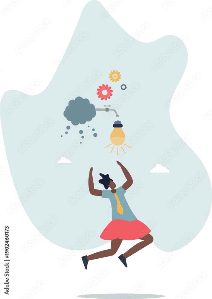 Obraz premium Thinking idea or brainstorm to get solution, creativity or imagination solve problem,life and employment of people.