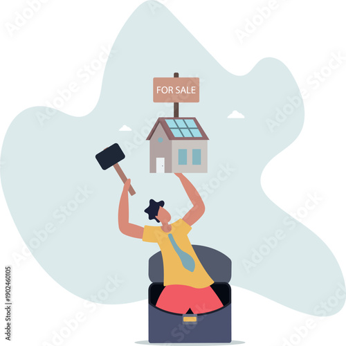 A real estate agent is handling a house that is for sale.