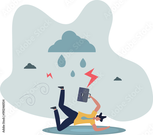 The businessman fell into the trap of the concept of failure and crisis.