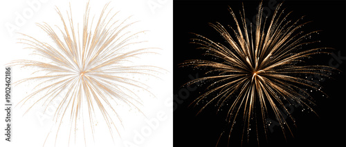 Foto Glowing firework and sparkling light burst on transparent background