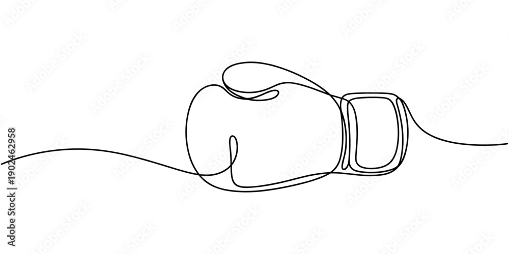 Obraz premium Boxing gloves illustration with line style design. Boxing glove in one continuous single line art drawing style. Boxing gloves line. one line continuous draw.