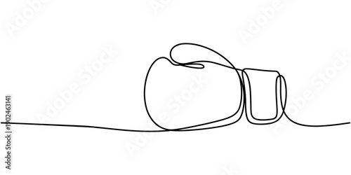 Boxing gloves illustration with line style design. Boxing glove in one continuous single line art drawing style. Boxing gloves line. one line continuous draw.
