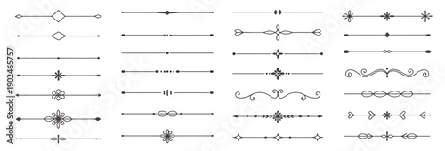 decorative dividers, elegant line art, ornamental borders, vintage separators, floral accents, creative embellishments, graphic elements, black vector patterns.