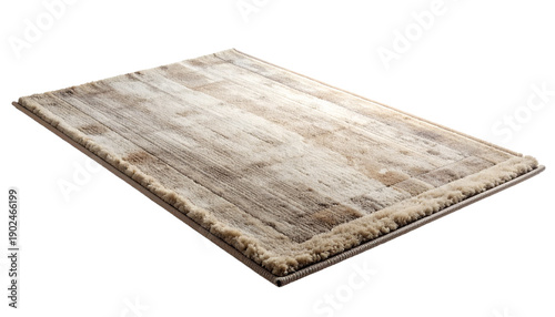 Wallpaper Mural Modern beige and brown rectangular area rug with a soft, plush texture. Detailed home decor element for interior design, isolated on a transparent background for easy integration and placement. Torontodigital.ca