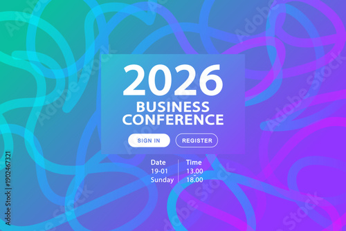 Innovation summit background with vibrant neon lines. This professional template is perfect for digital networking and creative business banners.