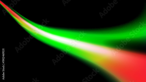 Abstract Neon Light Wave Background with Green Red Gradient on Black