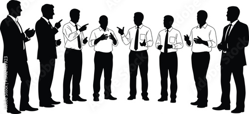 Businessmen Silhouettes Discussion Communication Teamwork Leadership Negotiation Collaboration Corporate Meeting Office Professionals Strategy Management Conversation Partnership Workforce Conference